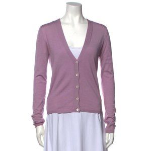 Miu Miu cashmere v neck purple cardigan